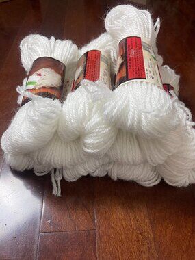 Vintage Aunt Lydia Craft & Rug Yarn Lot of 10 White Skeins